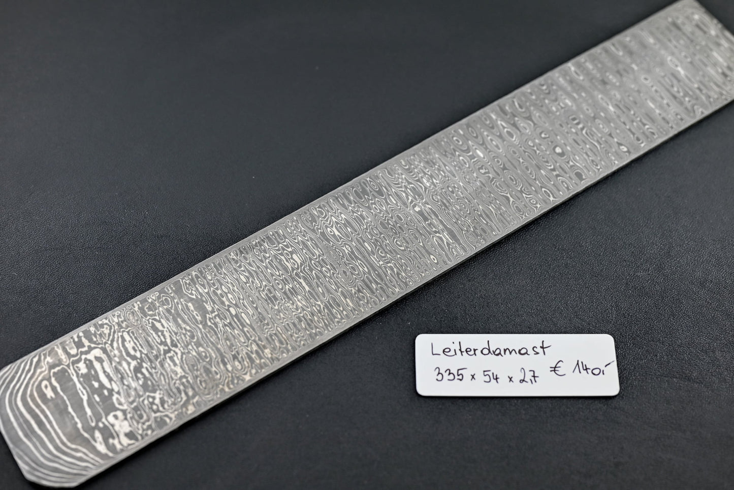 Leiterdamast 2,7mm Messerstahlklinge mit Leiterdamast-Muster, silbrig