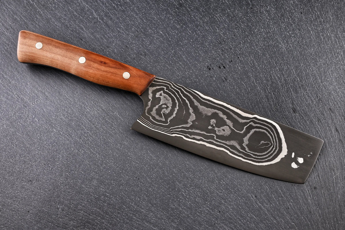 Damast Nakiri 150 mm, Apex Ultra & Nickel, Griff aus Kirschholz – zweite Ansicht