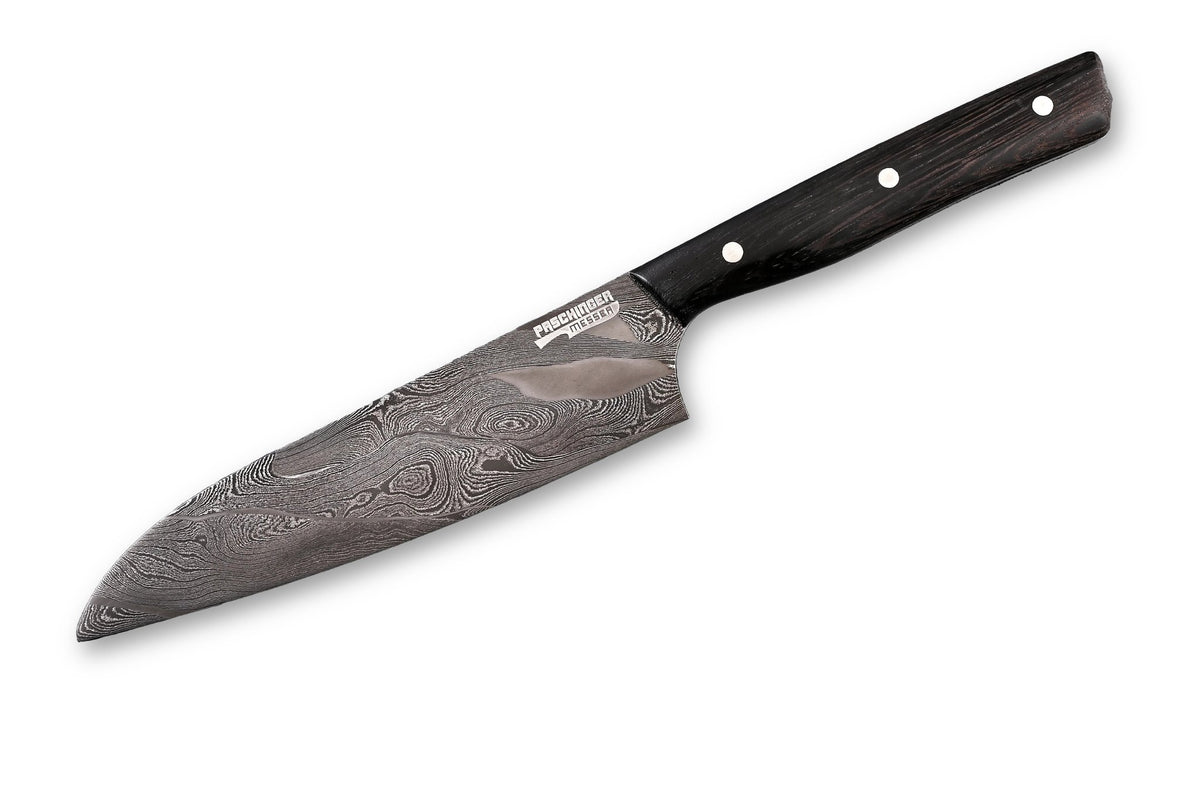 Damast Petty 145 mm, Kanisterdamast, Griff aus Wenge – freigestellt auf weißem Hintergrund