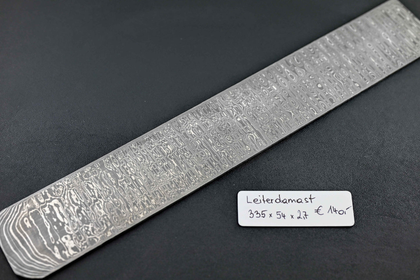 Leiterdamast 2,7mm Messerstahlklinge mit Leiterdamast-Muster, silbrig