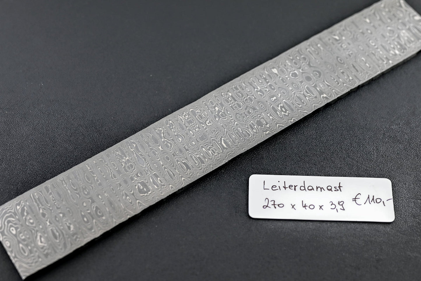 Leiterdamast 3,9 mm mit Leiter-Muster auf Damaszenerstahl