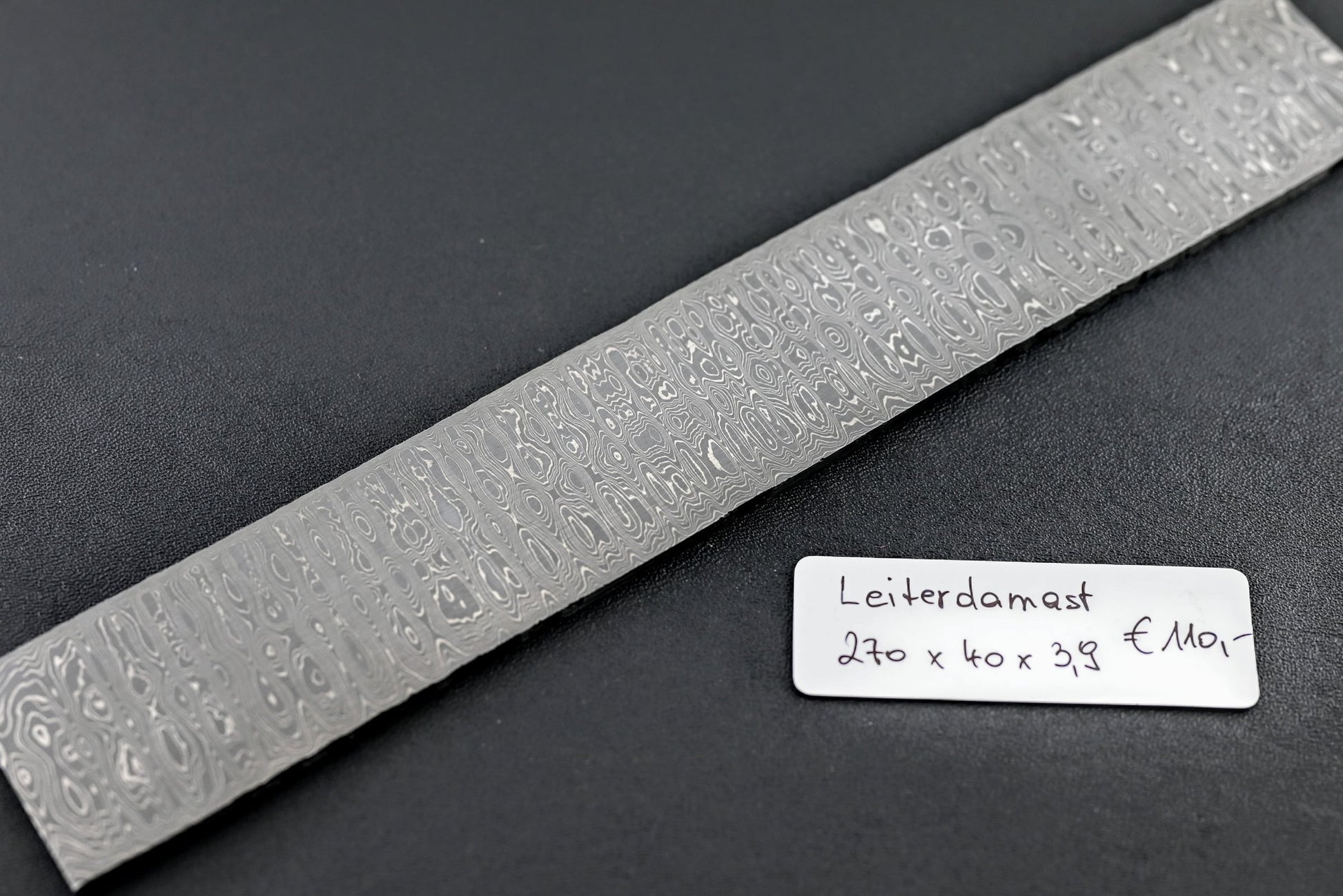 Leiterdamast 3,9 mm mit Leiter-Muster auf Damaszenerstahl
