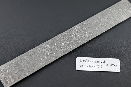 Leiterdamast 3,8mm: Damaststreifen mit feiner Reliefstruktur, 285×40×3,8
