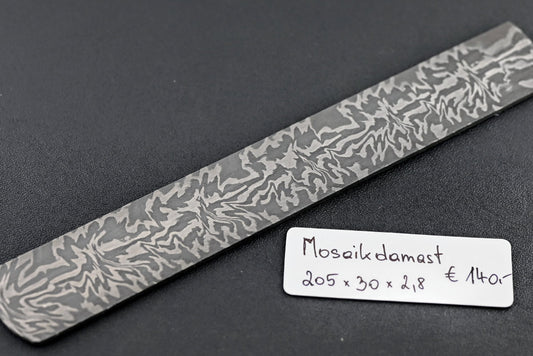Mosaikdamast „Explosion“ 2,8 mm: Damastmuster-Streifen, ca. 205×30 mm