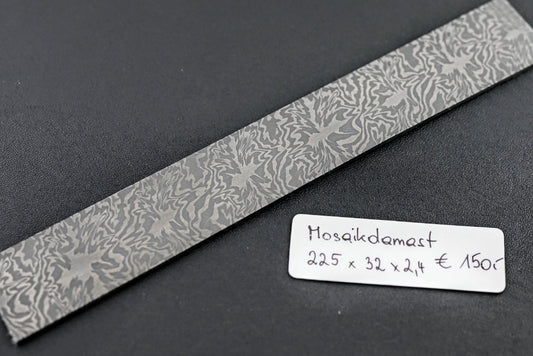 Mosaikdamast „Explosion“: Damaststreifen, 225×32×2,4 mm, gemustert