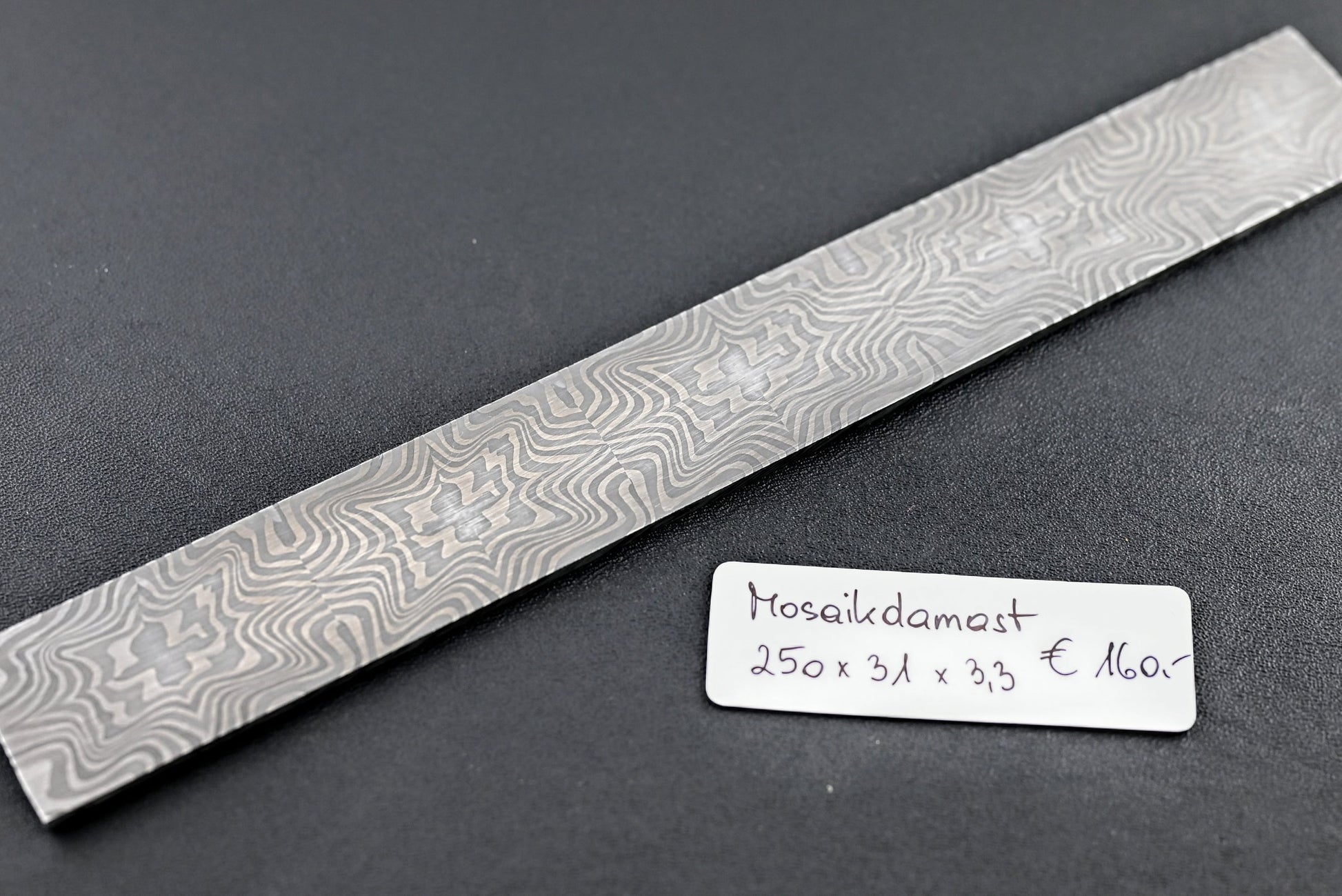 Mosaikdamast-Streifen „Cross“, Damastmuster, hellgrau, ca. 3,3 mm