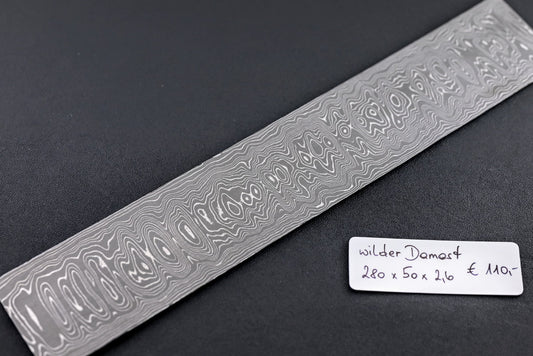 Wilder Damast 2,6 mm Damaststreifen mit feinem Wellenmuster