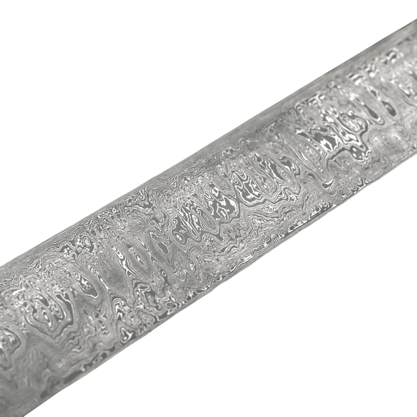 Wilder Damast 350 Lagen, 1,7 mm: silbernes Damastmuster am Stahlband
