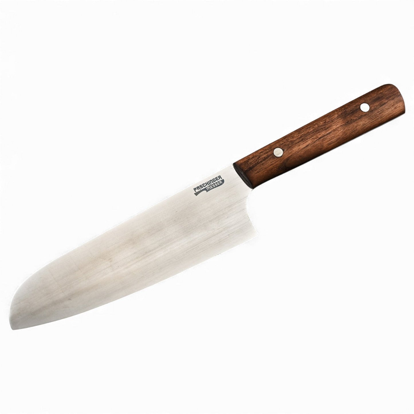 Santoku-Kochmesser mit rostfreier Klinge, Holzgriff und zwei Nieten