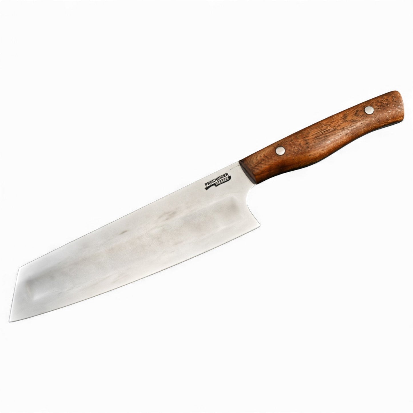 Santoku-S-Grind Messer mit rostfreier Klinge und Holzgriff, zwei Nieten
