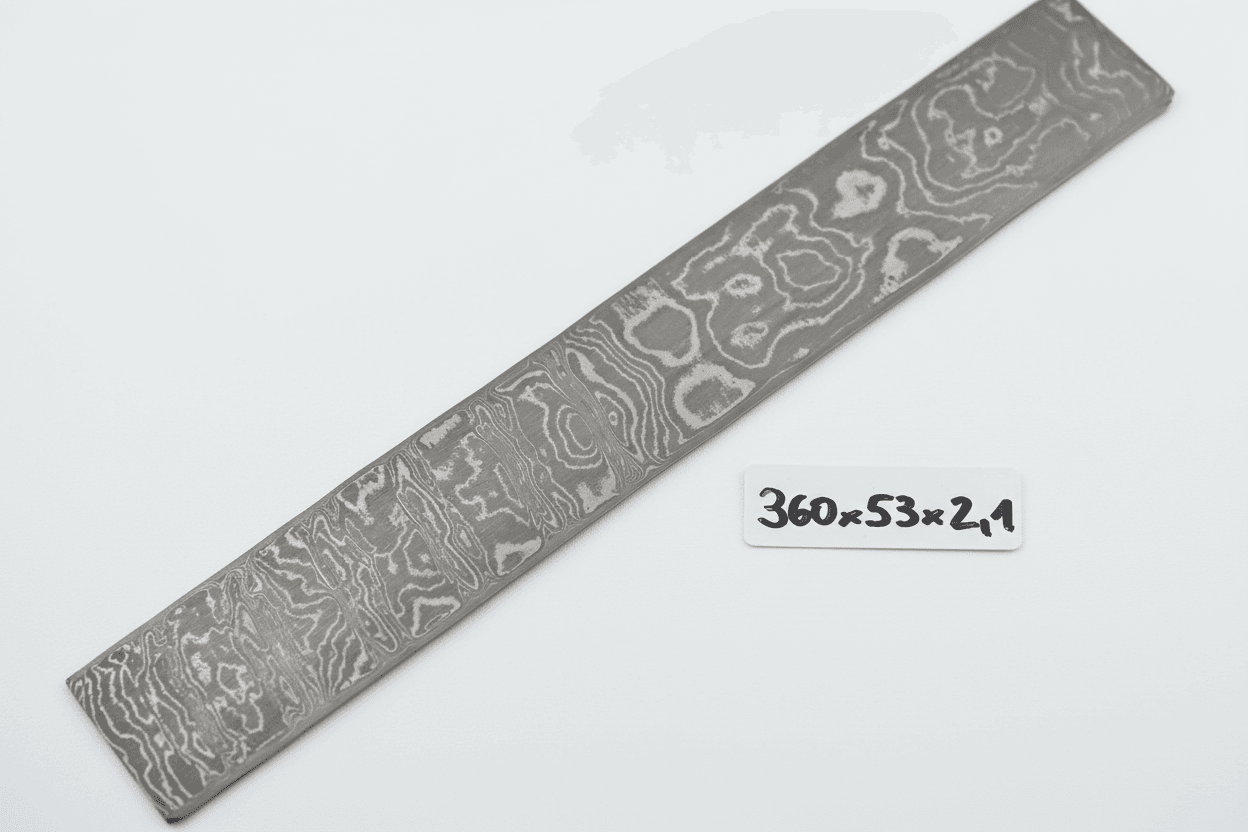 Wilder Damast 120 Lagen, Damaststahl-Stange, Muster, 360x53x21
