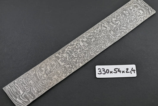 Paschinger Damast 90 Lagen Klinge im Damastmuster, 330×54×2,4