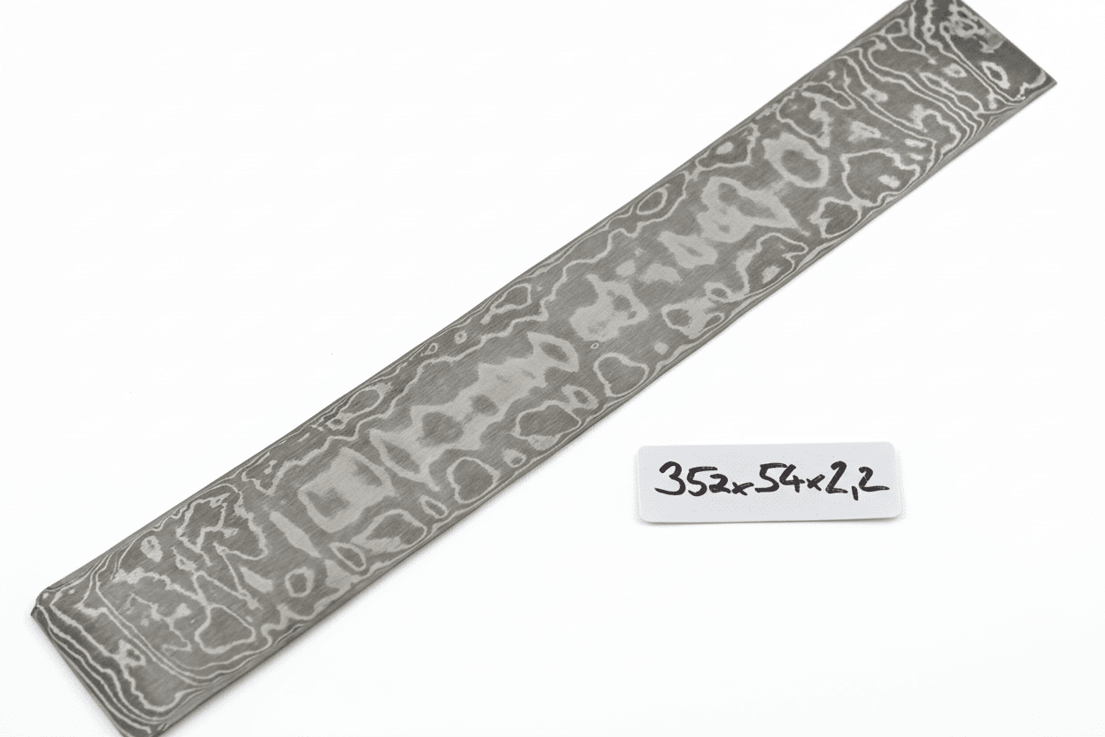 Wilder Damast 90 Lagen Stoffbahn, graues Muster, 352x54x2,2 mm